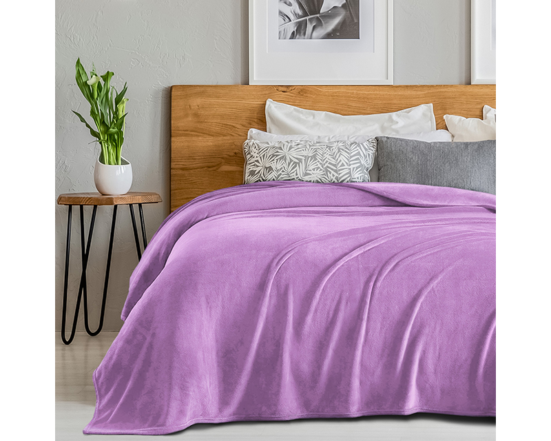 SEDONA HOUSE Purple Flannel Blanket King Size 90"x108"
